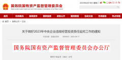 国资委：做好2023年中央企业违规谋划投资责任追