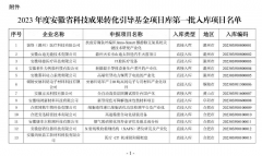 《2023年度安徽省科技功效转化指导基金项目库第